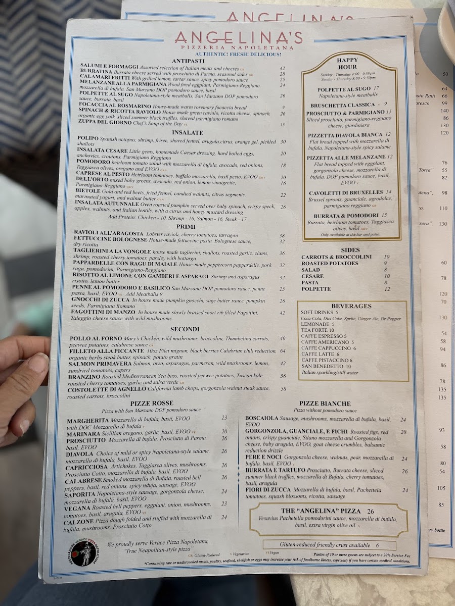 Menu Angelina's Pizzeria Napoletana-2