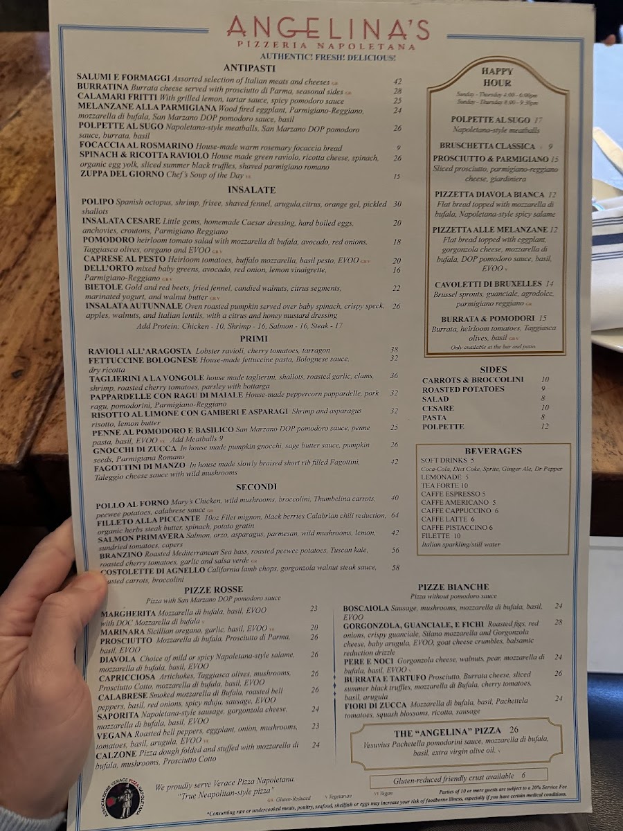 Menu Angelina's Pizzeria Napoletana-5